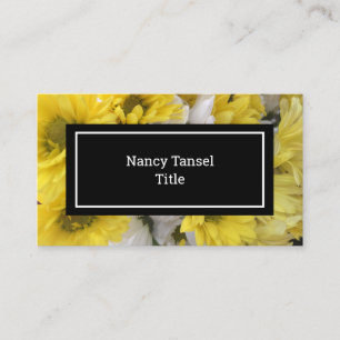 Carte De Visite Fleurs Jaunes Et Blanches Chic