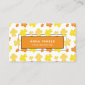 Carte De Visite Fleurs jaunes et orange modernes (Devant)