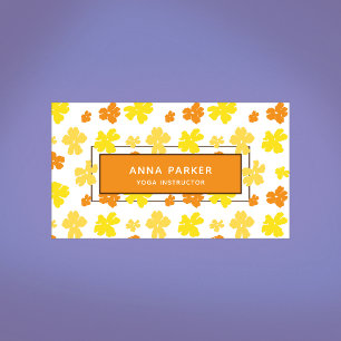 Carte De Visite Fleurs jaunes et orange modernes
