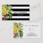 Carte De Visite Fleurs Jaunes Et Rouges Hawaïennes (Devant / Derrière)