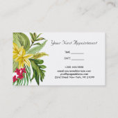 Carte De Visite Fleurs Jaunes Et Rouges Hawaïennes (Dos)