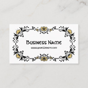 Carte De Visite Fleurs Jaunes Florales Victoriennes antiques