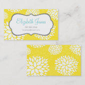 Carte De Visite Fleurs Jaunes Modernes (Devant / Derrière)