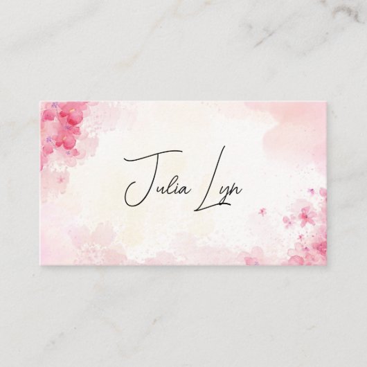 Carte De Visite Fleurs Jolies en Rose (Devant)
