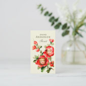 Carte De Visite Fleurs joyeuses Filles douces dans les têtes de fl (Debout devant)