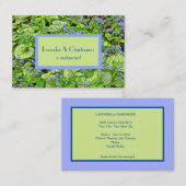 Carte De Visite Fleurs Lavande-Bleue Dainty Chartreuse Foliage Bu (Devant / Derrière)