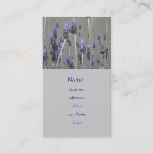 Carte De Visite fleurs lavendar - (Devant)
