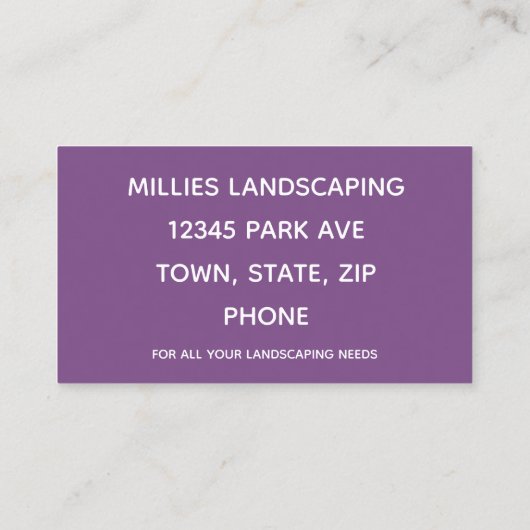 Carte De Visite Fleurs Lilac (Dos)