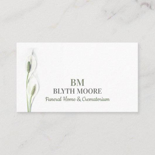 Carte De Visite Fleurs Lily, Maison funéraire, Directeurs (Devant)