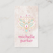 Carte De Visite FLEURS LOTUS AVEC ÉTOILES BOHO Yoga Holistic Coach (Devant)