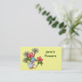 Carte De Visite Fleurs, magasin floral : Fille mignonne de gnome, (Debout devant)