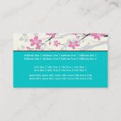 Carte De Visite Fleurs Magnolia rose, floral turquoise (Dos)