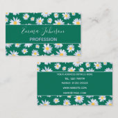 Carte De Visite Fleurs marguerites blanches de classe design botan (Devant / Derrière)