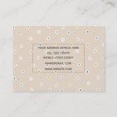 Carte De Visite Fleurs marguerites blanches Retro 70's Boho Crème (Dos)