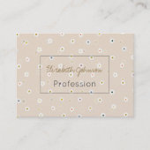 Carte De Visite Fleurs marguerites blanches Retro 70's Boho Crème (Devant)