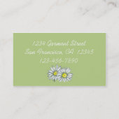 Carte De Visite Fleurs marguerites Dessin Céleri Vert (Dos)