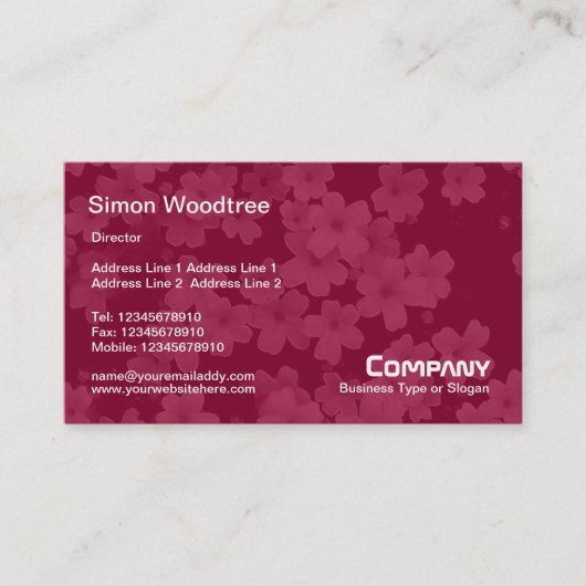 Carte De Visite Fleurs - Maroon Crimson (Devant)