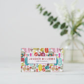 Carte De Visite Fleurs mignonnes colorées Motif (Debout devant)