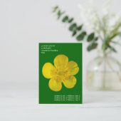 Carte De Visite Fleurs minimales - Beurre - Vert Grass profond (Debout devant)