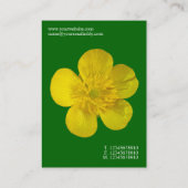Carte De Visite Fleurs minimales - Beurre - Vert Grass profond (Dos)