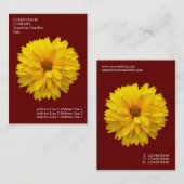 Carte De Visite Fleurs minimales - Chrysanthème - Maroon profond (Devant / Derrière)