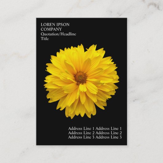 Carte De Visite Fleurs minimales - Chrysanthème - Noir (Devant)