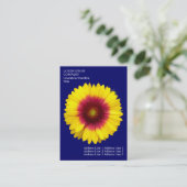 Carte De Visite Fleurs minimales - Fleur de couverture - Bleu prof (Debout devant)