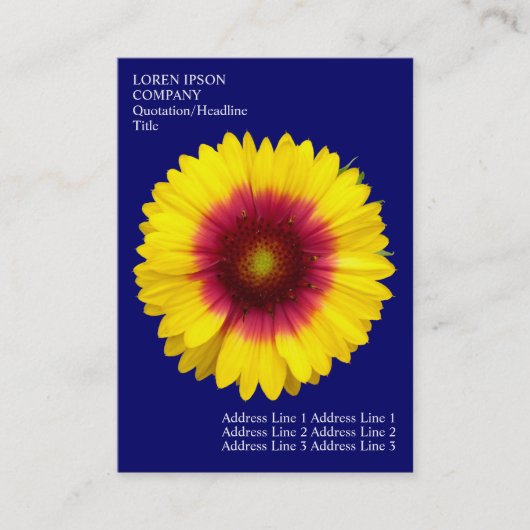 Carte De Visite Fleurs minimales - Fleur de couverture - Bleu prof (Devant)