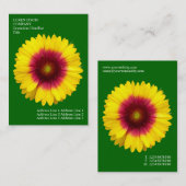 Carte De Visite Fleurs minimales - Fleur de couverture - Vert herb (Devant / Derrière)