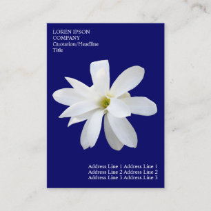 Carte De Visite Fleurs minimales - Magnolia - Bleu profond