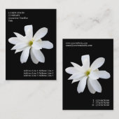 Carte De Visite Fleurs minimales - Magnolia - Noir (Devant / Derrière)