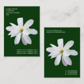 Carte De Visite Fleurs minimales - Magnolia - Vert profond (Devant / Derrière)