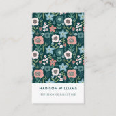 Carte De Visite Fleurs minimes Stylisant tendance voiture d'affair (Devant)