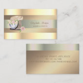 Carte De Visite Fleurs Mixer Rétro, Faux Gold (Devant / Derrière)
