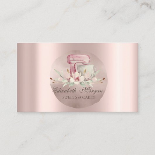 Carte De Visite Fleurs Mixer Rose Gold Circle Sweets (Devant)
