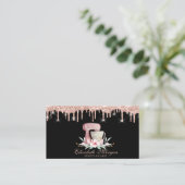 Carte De Visite Fleurs Mixer Rose Gold Drivers Black Your Logo (Debout devant)