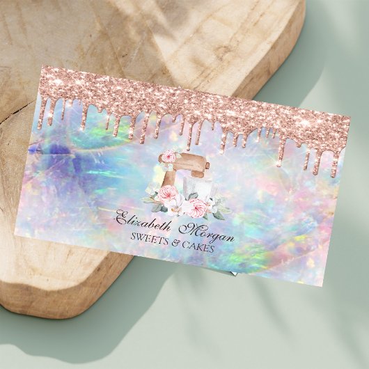 Carte De Visite Fleurs Mixer Rose Gold Drives Boulangerie Opal