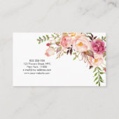Carte De Visite Fleurs modernes Boho Floral Personnalisé (Dos)