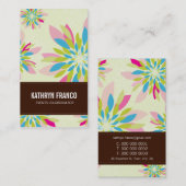 Carte De Visite FLEURS MODERNES CLAIR simple fleur abstraite dahli (Devant / Derrière)