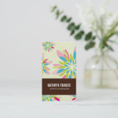 Carte De Visite FLEURS MODERNES CLAIR simple fleur abstraite dahli (Debout devant)