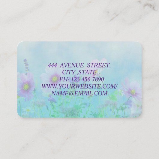 Carte De Visite Fleurs Modernes Parfaites (Dos)