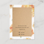 Carte De Visite Fleurs modernes Porte-gagnants Jaune & Kraft (Dos)