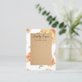 Carte De Visite Fleurs modernes Porte-gagnants Jaune & Kraft (Debout devant)