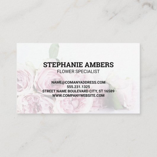 Carte De Visite Fleurs | Monogramme (Dos)