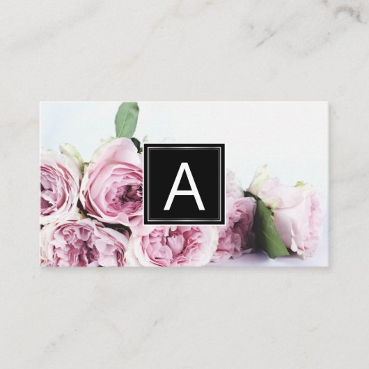 Carte De Visite Fleurs | Monogramme (Devant)