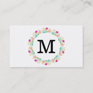 Carte De Visite Fleurs   Monogramme 2