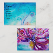 CARTE DE VISITE FLEURS MORTES BLANCHES EN ROSE, PARKLES D'OR (Devant / Derrière)