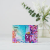 CARTE DE VISITE FLEURS MORTES BLANCHES EN ROSE, PARKLES D'OR (Debout devant)