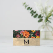 Carte De Visite Fleurs naturelles colorées | Monogramme (Debout devant)