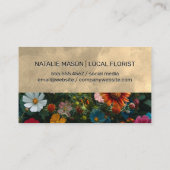 Carte De Visite Fleurs naturelles colorées | Monogramme (Dos)